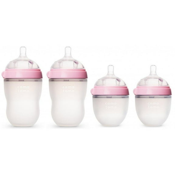Comotomo 5 oz and 8 oz Baby Bottles, 4 Pack