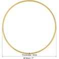 thumbnail image 2 of PATIKIL 7 Inch Round Metal Floral Hoop, 2 Pcs Gold Wreath Wreath Macrame Frame for Wedding Geometric Decor Party Wall Hanging, Gold Tone, 2 of 5