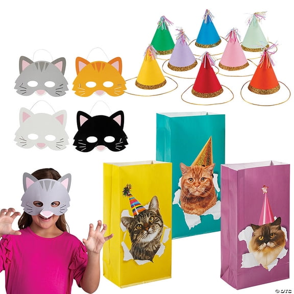 40 Pieces Birthday Cats party Favor & Handouts Kit for 12