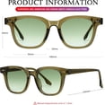 thumbnail image 5 of Lunettes de Soleil Carrées pour Femmes Hommes Mode Soleil, Monture TR90 Lunettes de Soleil Tendance Rétro, Vert Olive/vert, 5 of 5