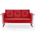 thumbnail image 3 of Pemberly Row Metal Gliding Patio Sofa w/ Rocking Mechanism in Bright Red Gloss, 3 of 7