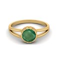 thumbnail image 1 of 0.75 Cts Forme Ronde Émeraude Solitaire 925 Argent Sterling Or Vermeil Split Jambières Mariage Femmes Anneaux, 1 of 3