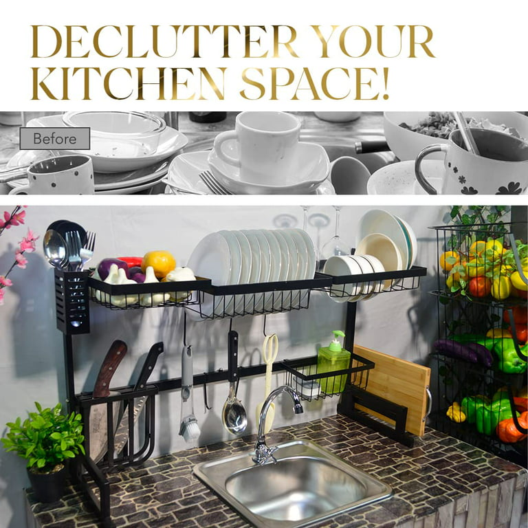 Dish Drying Rack With Cover Above Sink Dish Rack Shlef Space - Temu