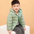 thumbnail image 2 of Toddler Coat Boys Girls Zipper Down Quilted Jacket Cute Bear Ears Warm Hooded Coats Printed Outwear Solid Color Snow Jackets With Pockets Comfort Fall And Winter Clothes, 2 of 4