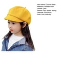 thumbnail image 7 of Skymirror Children Beret Short Brim Vintage Solid Color Newsboy Cap Warm Autumn Winter Cap Girls Octagonal Cap Daily Outdoor Activities Headwear, 7 of 7