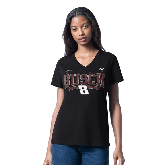 Women's G-III 4Her by Carl Banks Black Kyle Busch Cheer Dance V-Neck T-Shirt