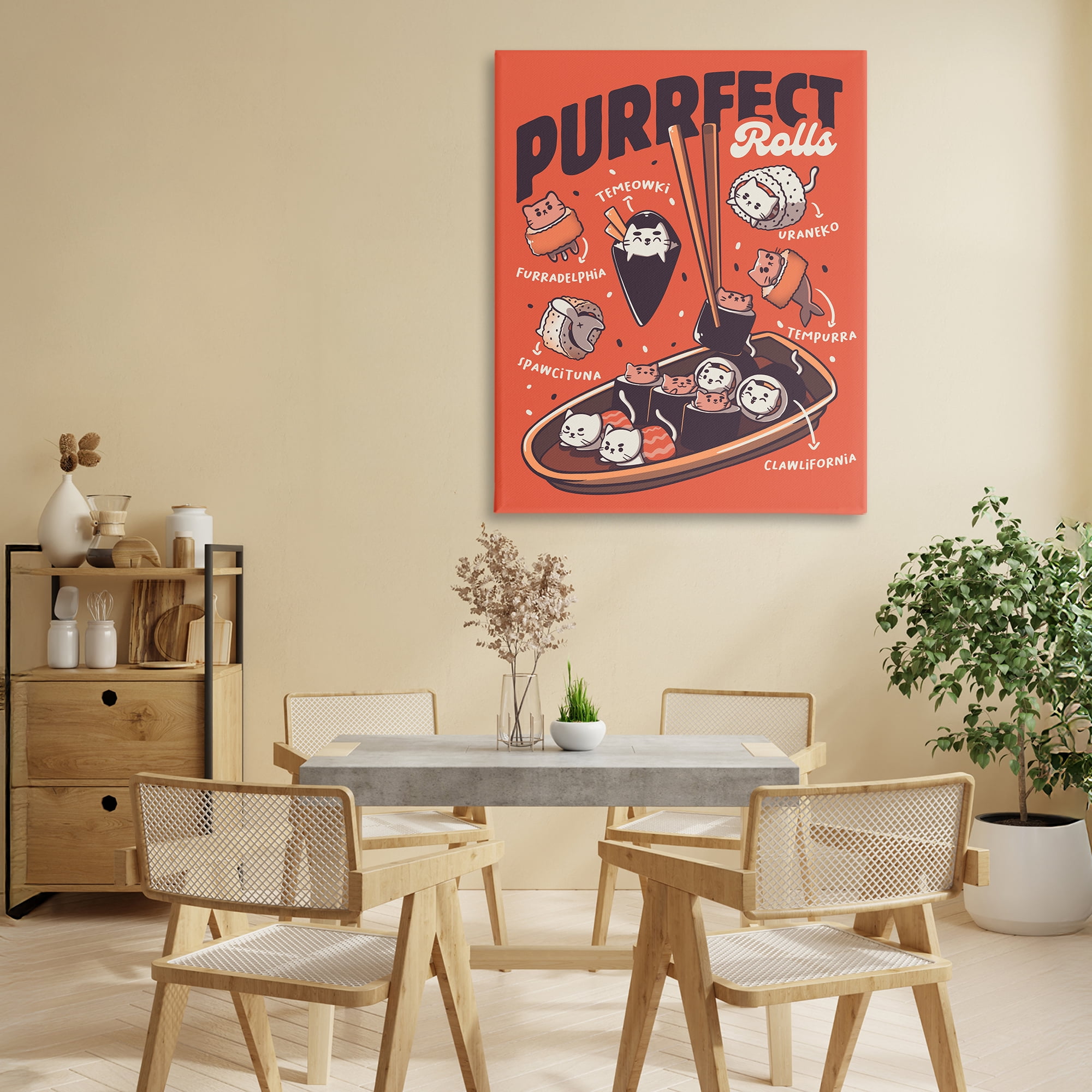 Stupell Industries Purrfect Rolls Sushi Cats Canvas Wall Art, design by Tobe Fonseca