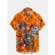 thumbnail image 4 of Camisas para hombre con estampado floral de calavera vintage, divertidas camisas con estampado de calavera en 3D, blusa hawaiana de manga corta, camisa con solapa estampada para hombre, 4 of 5
