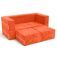 thumbnail image 7 of Jaxx Zipline Kids Modular Loveseat & Ottomans/Fold Out Lounger, Mandarin, 7 of 7