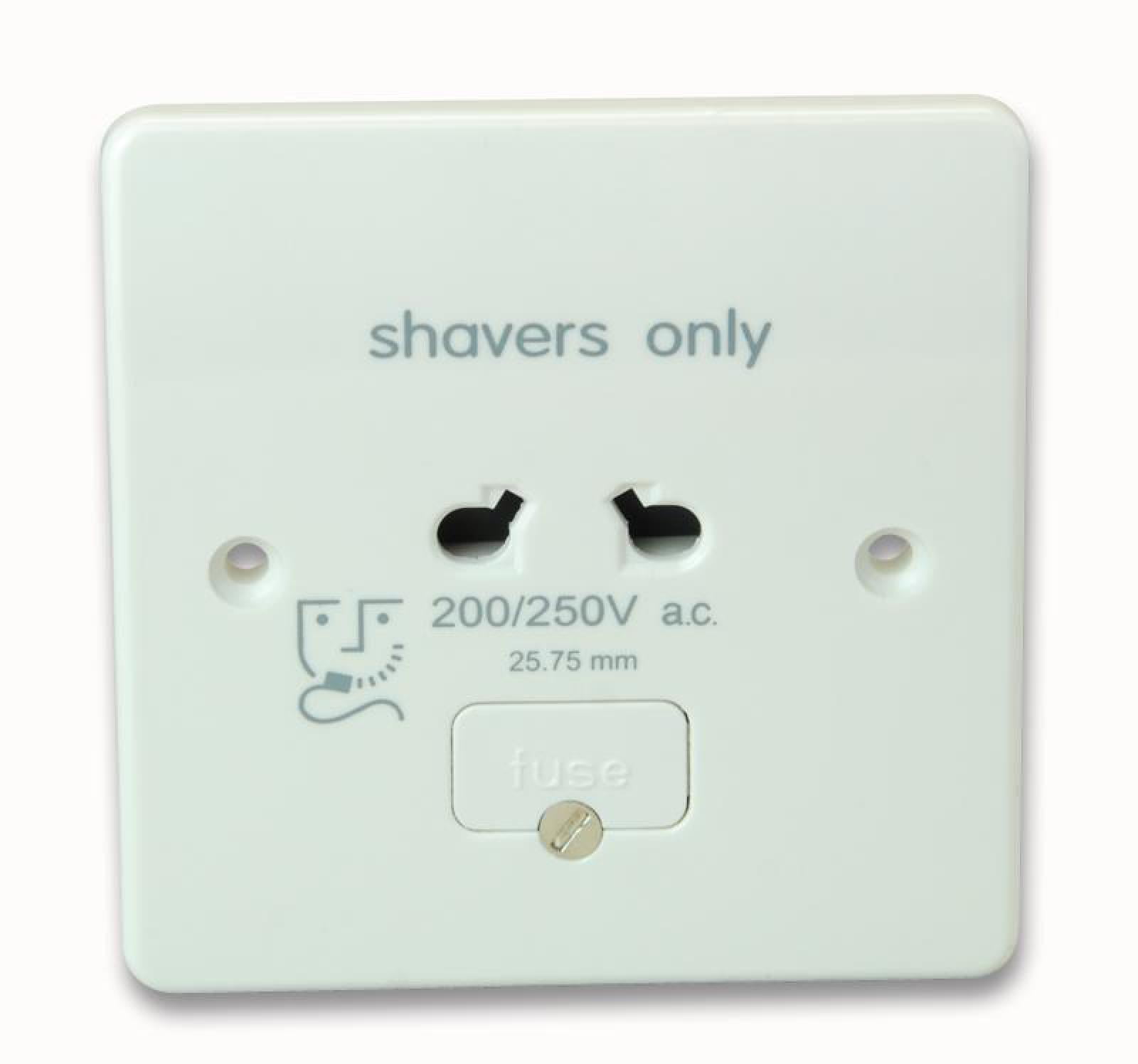 MK Logic Plus Single Voltage Shaver Socket, White