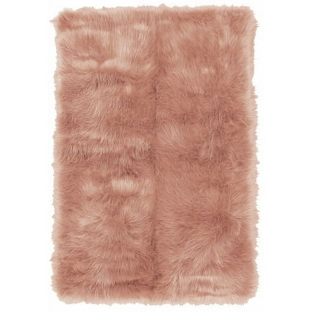 Mainstays Glam Solid Print Faux Fur Area Rug, 30" x 46"