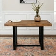 thumbnail image 4 of Walker Edison Andre Modern Solid Wood Dining Table, 52 Inch, Rustic Oak, 4 of 6