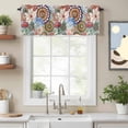thumbnail image 2 of Valance Curtains for Windows Bohemian Floral Kitchen Curtians Window Treatment Boho Flowers Topper Curtain Rod Pocket Valances for Kitchen Bathroom Living Room 54x18in, 2 of 9