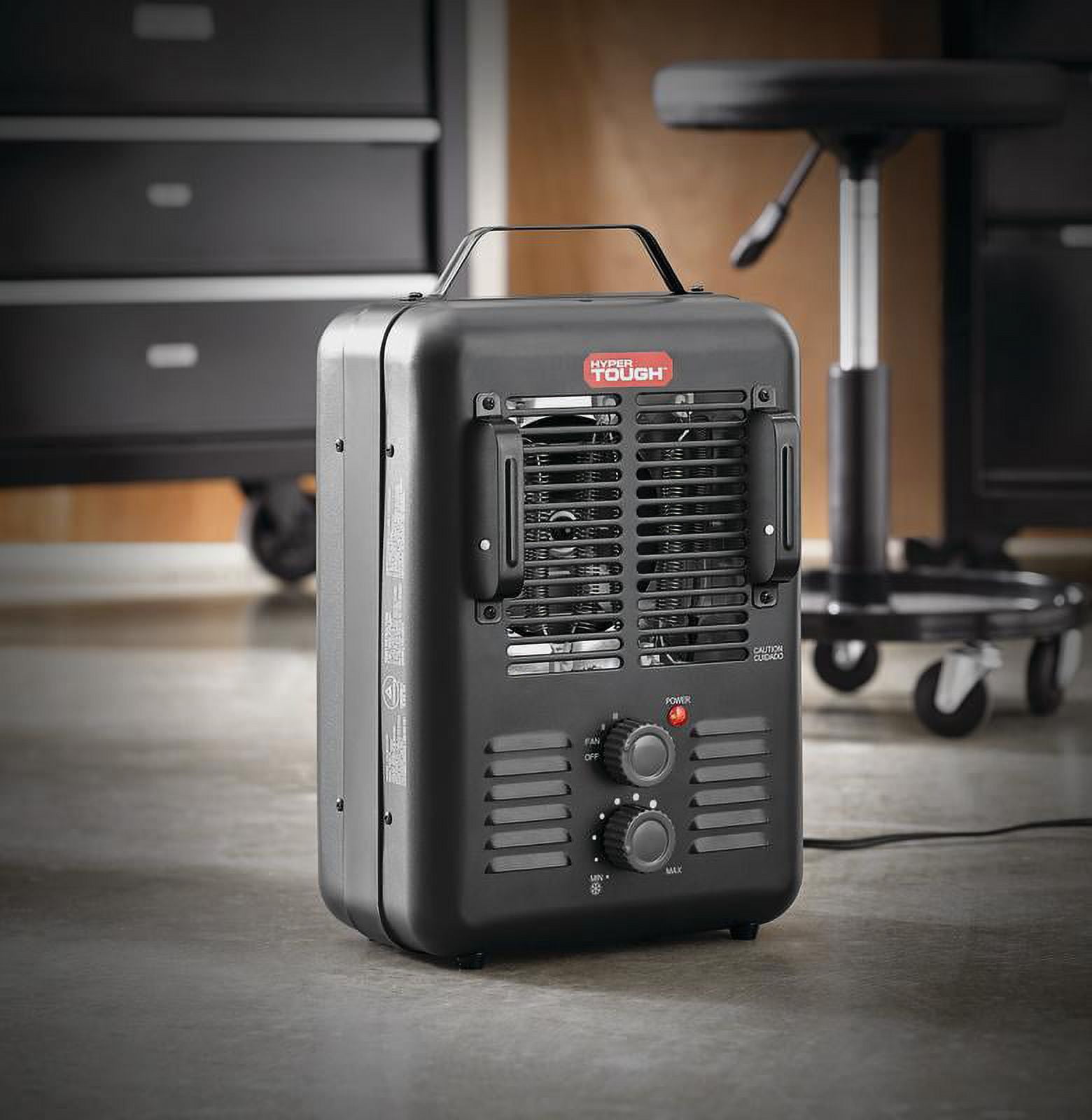 Hyper Tough 1500W Utility Space Heater, Fan-Forced Type, Indoor, Black, DQ2016