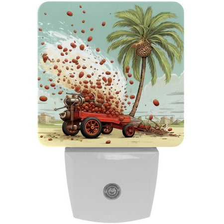 

Coconut Tree & Stupid Cannon LED Square Night Lights - Modern Design Energy Efficient Indoor Lighting for Bedrooms Bathrooms and Hallways - 200 Characters