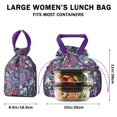 thumbnail image 5 of Pioneer Flower Drawstring Lunch Bag Women - Drawstring Lunch Bag Insulated for Work Office - Stain-Resistant Large Lunchbags for Women with Multi-Pockets, 5 of 6
