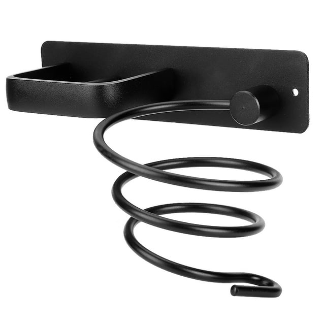 Estante para secador de pelo Jadeshay Organizador de secador de pelo de aluminio Negro