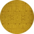 thumbnail image 1 of Ahgly Company Indoor Round Oriental Yellow Industrial Area Rugs, 5' Round, 1 of 4