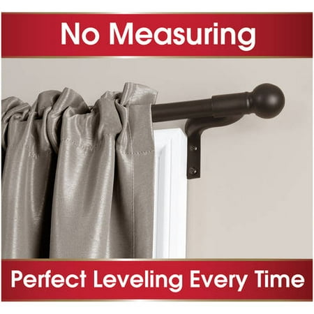 Smart Rods Easy Install Cafe Curtain Rod Ball Finial Walmart Com