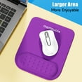 thumbnail image 4 of Mouse Pad con Soporte para Muñeca, Diseño Ergonómico Que Alivia el Dolor Del Túnel Carpiano, Mouse Pad de Memory Foam para Escritorio de Computadora con Base Antideslizante de PU, Morado, 4 of 8