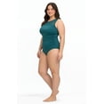 thumbnail image 2 of Traje de baño con detalle de mesh Roman Fashion /Tallas Extras, W-12 (Verde) verde 42, 2 of 6