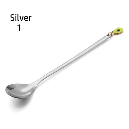 

Fashion New Year Xmas Gifts Kitchen Stainless Steel Coffee Spoon Table Ornament Fruits Tableware SILVER 1