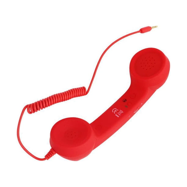 Bearachild Auricular de teléfono Moda Cómodo Auricular Receptor Con cable A prueba de radiación Receptores de teléfono Altavoz Micrófono Videojuegos y accesorios Rojo