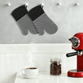 thumbnail image 3 of Silicone Oven Mitts, Heat Resistant Cooking Gloves, Thick Cotton Lining, Flexible Gripping for Baking, Kitchen Mitts Set of 2 Black 12.8x7.5inch, 3 of 6