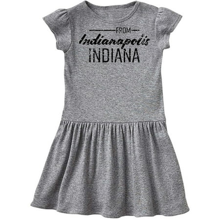 

Inktastic From Indianapolis Indiana in Black Distressed Text Gift Toddler Girl Dress