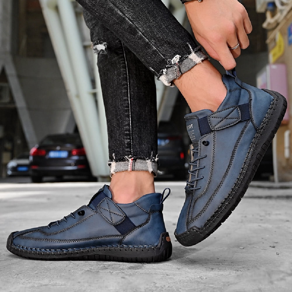 Mens Business Casual Shoes Comfortable Fashion Sneakers Lightweight Hiking Shoes Breathable Outdoor Shoes Blue 11 US