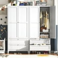 thumbnail image 5 of 2 Door Armoire Wardrobe Closet with 2 Drawers, 71" Metal Armoire Closet Clothing Storage Cabinet with Hanging Rod & Adjustable Shelf for Bedroom Dorm, 5 of 8