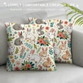 thumbnail image 3 of JEUXUS Bunny Cute Rabbit Bunny Gifts for Bunny Lovers Bunny Leaf Plush Pillowcase White, 3 of 5