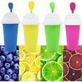 thumbnail image 3 of Slushy Ice Cream Maker Squeeze Peasy Slush Quick Cooling Cup Milkshake Bottles（yellow）, 3 of 7