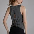 thumbnail image 2 of Women's Sleeveless Yoga Workout Tank Tops Scoop Neck Loose Fit Back Tie Knot Running Exercise T-Shirt Activewear, 2 of 7