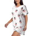 thumbnail image 2 of Wukai Umbrella Cat Women's Pajama Set,Short-Sleeve Top and Shorts with Elastic Waistband and Pockets for Loungewear, Yoga, and Casual Wear-X-Large, 2 of 8