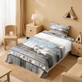 thumbnail image 3 of Erosebridal Gray Blue Wood Camper RV Print Twin Sheet Sets, Farmhouse Camping Bedding for Kids Boys and Girls, 1 Flat Sheet, 1 Fitted Sheet and 1 Pillowcase, 3 of 6