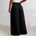 thumbnail image 4 of Palazzo Wide Leg Pants Woman Flowy High Waisted Pants 2026 Elastic Waist Drawstring Trousers Summer Plus Size Outfits Black 4XL, 4 of 4