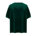 thumbnail image 5 of TAGOLD Womnes Plus Size Tops,Women's New Solid Color Sequined Velvet Patchwork V-neck Short Sleeved T-shirt, 5 of 5