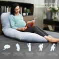 thumbnail image 3 of Yadala Pregnancy Pillows, U-Shape Full Body Maternity Pillow with Removable Cover for Adults Sleeping, 57 Inch, Grey & Black, 3 of 6