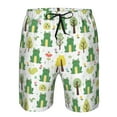 thumbnail image 3 of Honeii's Funny Toad Print Men's Casual Shorts with Drawstring，Swim Trunks Quick Dry Beach Shorts, 3 of 5