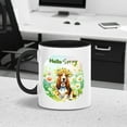 thumbnail image 5 of Basset Hound Hello Spring Time Flower Floral Nature 11oz Accent Two-tone Mug Bassets Dog Breed Lovers Gifts Idea Coffee Tea Cup - 02031, 5 of 5