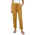thumbnail image 5 of Tianiyouqing Womens Elastic Waist Straight Leg Drawstring Corduroy Pants with Pockets Earthy Yellow S, 5 of 6