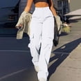 thumbnail image 4 of CaiJunJia Cargo Pants for Women High Waisted Casual Pants Work Pants Baggy Stretchy Wide Leg Trousers with Pockets, 4 of 6