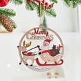 thumbnail image 1 of Christmas Decoration Round Wooden Letter Door Hanging Ornament Lasers Cut Hanging Sign For Xmas Home Decor Tree Wall Door, 1 of 7