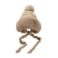 thumbnail image 4 of Women's Winter Knit Hat With Pompom & Fuzzy Earflaps - Warm Ski Cap with Braided Ties, Ideal for Outdoor Activities, Cold Weather Styling & Casual Daily Wear,Size:One Size, 4 of 4