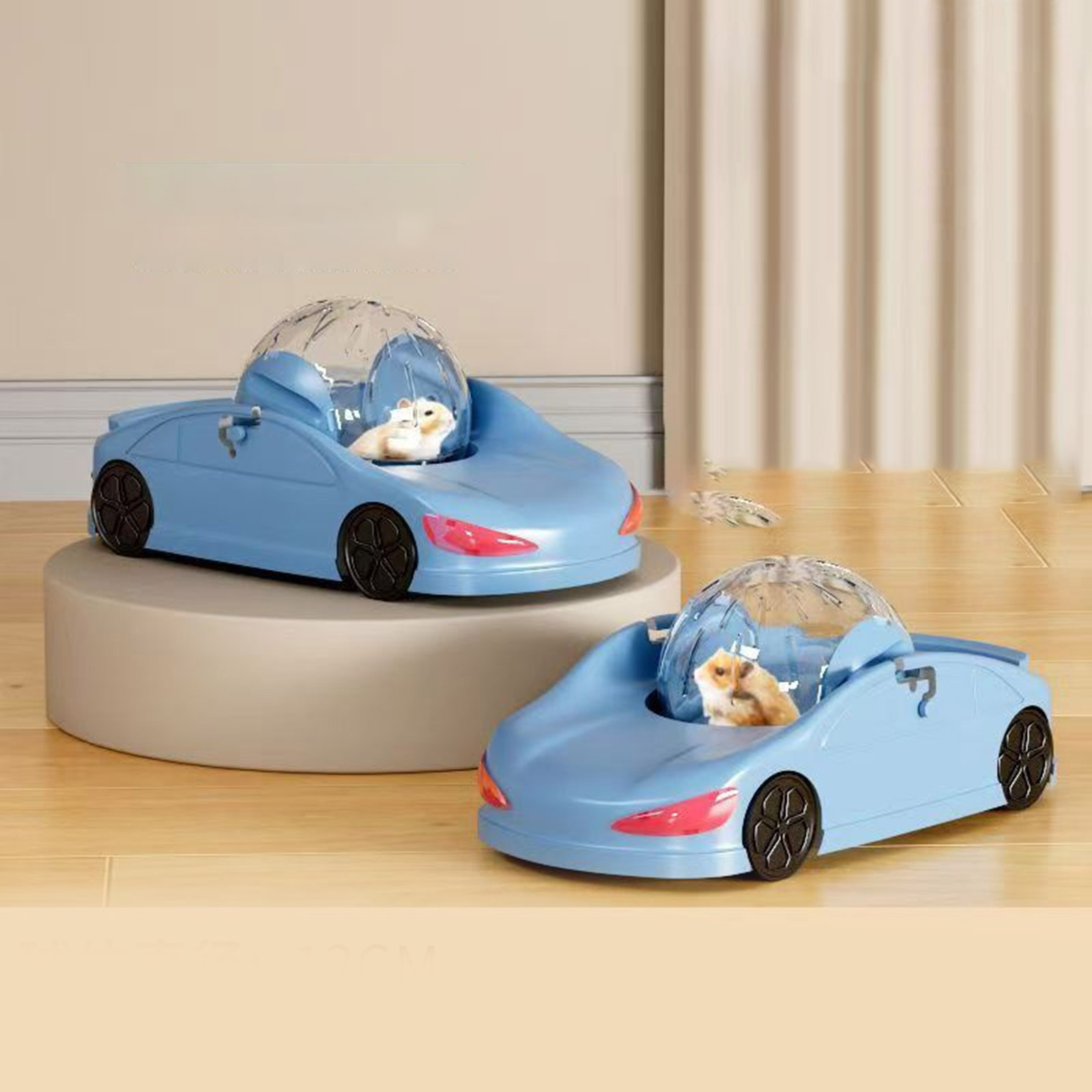 Hamster Activity Car Toy Exercise Fitness Wheel Clear Running Vehicle for Small Pet Hamsters Ferrets and