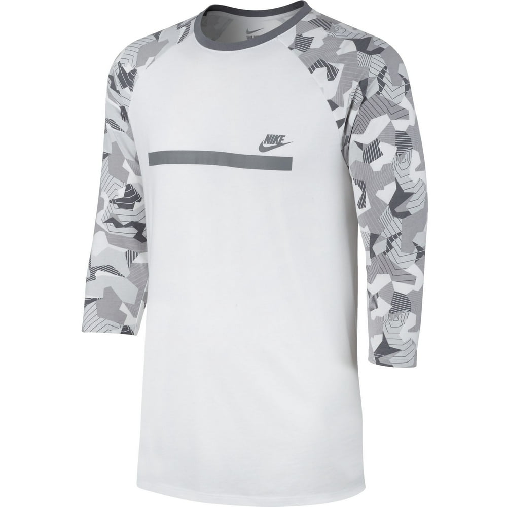Hudson - Nike Raglan Camo 3/4 Sleeves Men's T-Shirt White 805275-100 ...