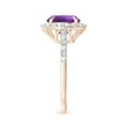thumbnail image 3 of ANGARA Natural 2.45 Ct. Amethyst with Diamond Halo Engagement Ring in 14K Rose Gold for Women (Ring Size: 3), 3 of 10