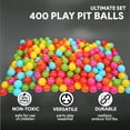 thumbnail image 2 of BalanceFrom 400-Count Play Pit Balls Toy Set for Kids with Mesh Bags, Rainbow Colors, 2 of 10