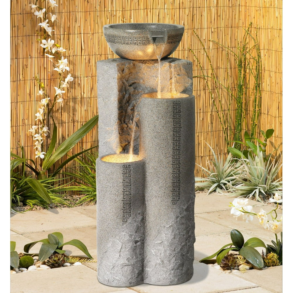John Timberland Outdoor Floor Water Fountain 34 1/2" High Cascading